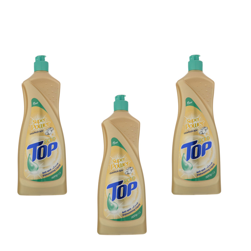 مایع ظرفشویی تاپ گلد مدل گرین وزن 800 گرم بسته 3 عددی