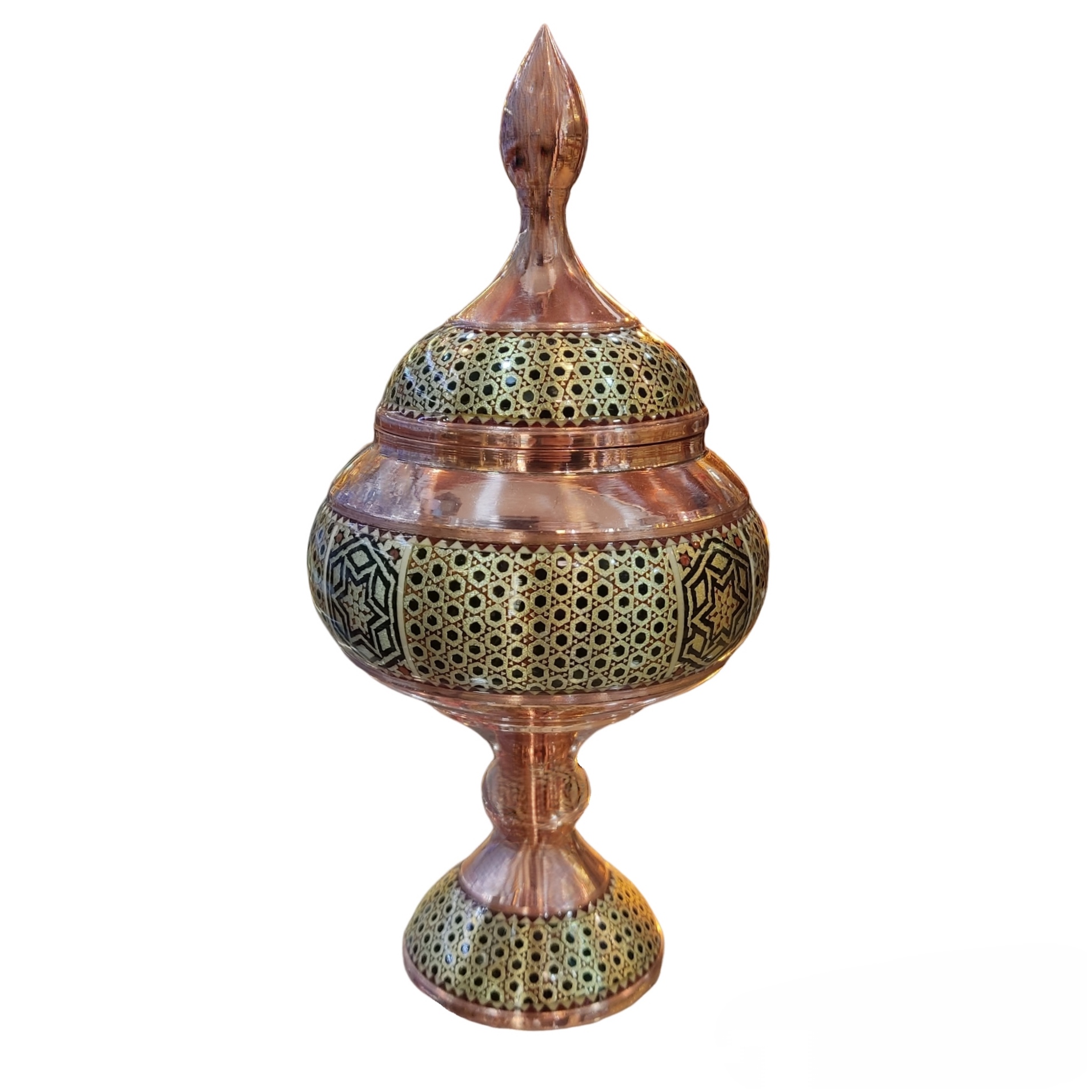 شکلات خوری خاتم کاری مسی کد 02