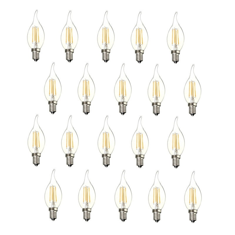 لامپ فیلامنتی 6 وات مدل اشکی مدل 1403 پایه 14 E بسته 20 عددی