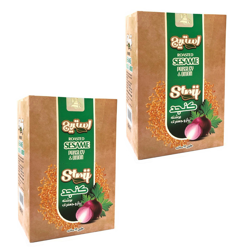 کنجد برشته پیاز و جعفری ساشه ای استریج دو بسته 12 عددی