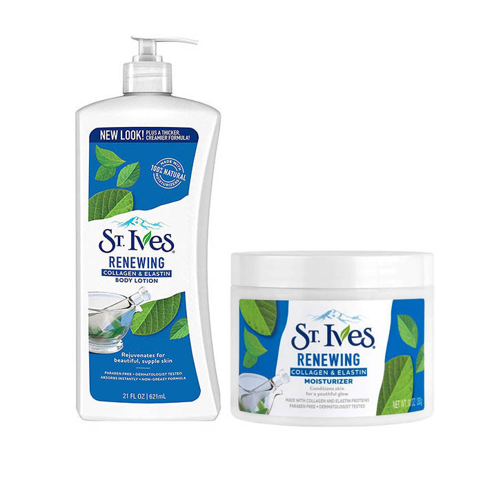 لوسیون بدن اس تی.ایوز مدل Renewing حجم 621 میلی لیتر به همراه کرم آبرسان اس تی.ایوز حجم 283 میلی لیتر