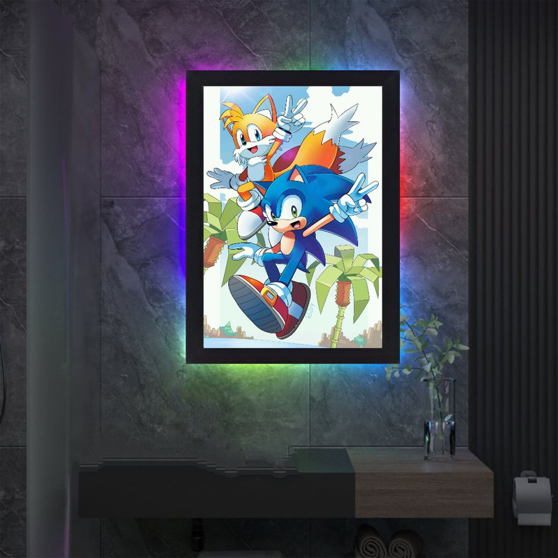 تابلو نوری طرح بازی سونیک مدل کنترلی مولتی کالر RGB