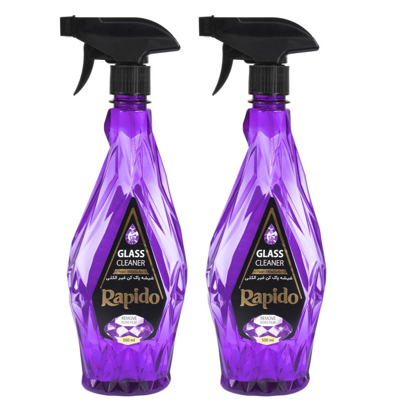 خرید و قیمت شیشه پاک کن راپیدو مدل بنفشه حجم 500 میلی لیتر مجموعه 2 عددی
