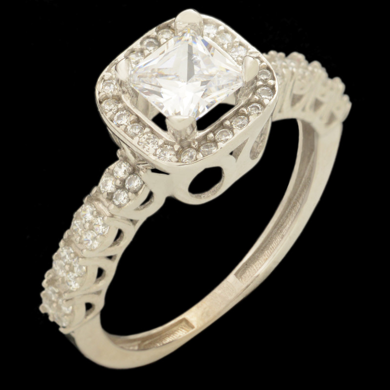 حلقه طلا 18 عیار زنانه طلای مستجابی مدل سولیتر کد 670175