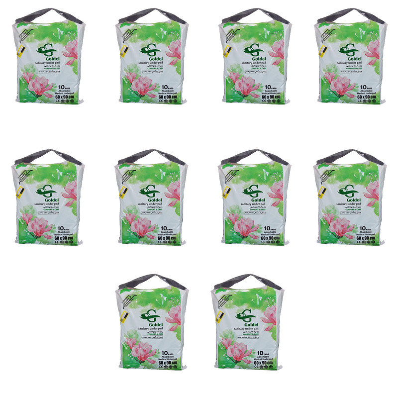 خرید و قیمت زیرانداز بهداشتی بیمار گلدپد مدل گلدل بسته 10 عددی