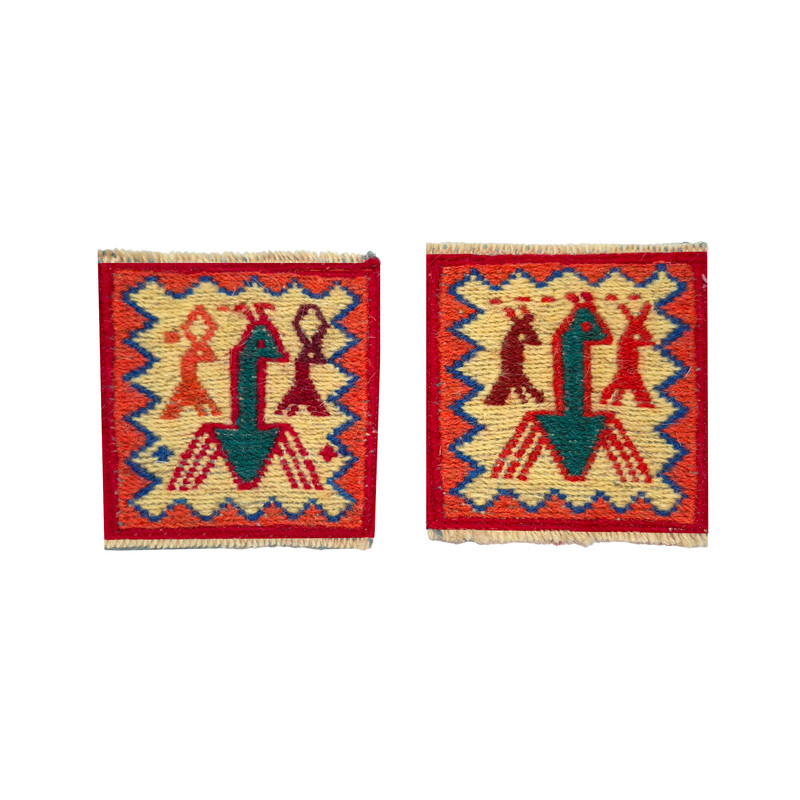 خرید و قیمت زیرلیوانی مدل گلیمی نقشآیین مجموعه 2 عددی