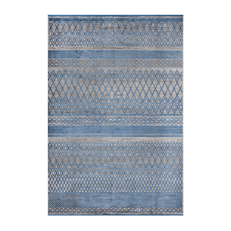 خرید و قیمت فرش ماشینی بهشتی مدل یونیک کد 8493 زمینه آبی