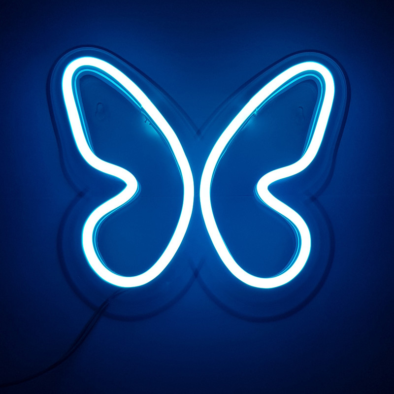 چراغ تزیینی مدل تابلو نئون طرح پروانه