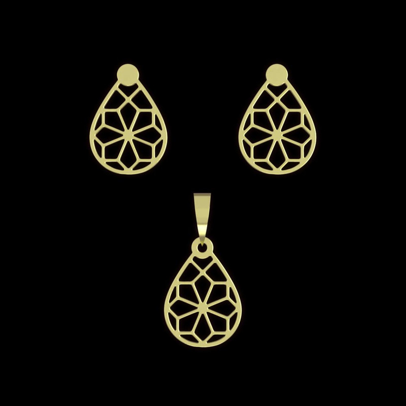 خرید و قیمت نیم ست طلا 18 عیار زنانه مدوپد مدل ستاره کد NA11913