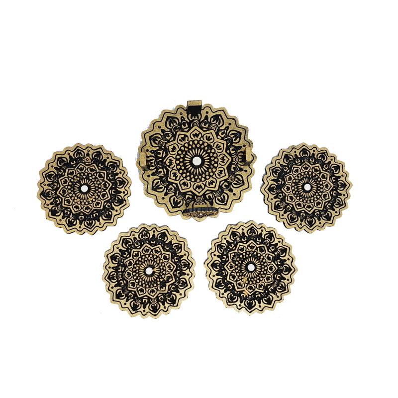 زیر لیوانی مدل شمسه مجموعه 5 عددی