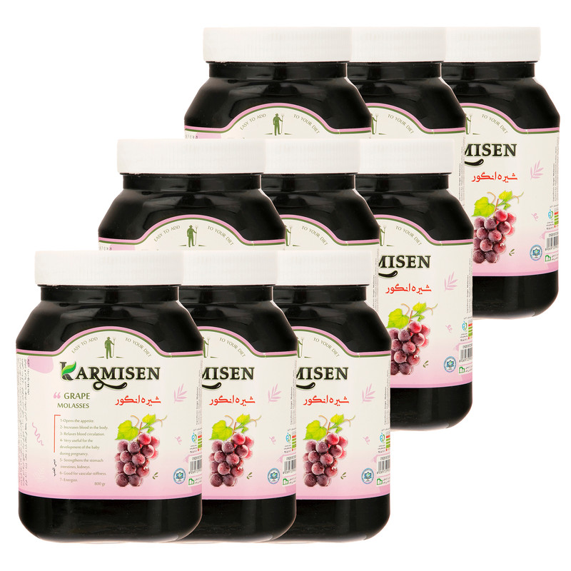خرید و قیمت شیره انگور ممتاز کارمیسن - 800 گرم بسته 9 عددی