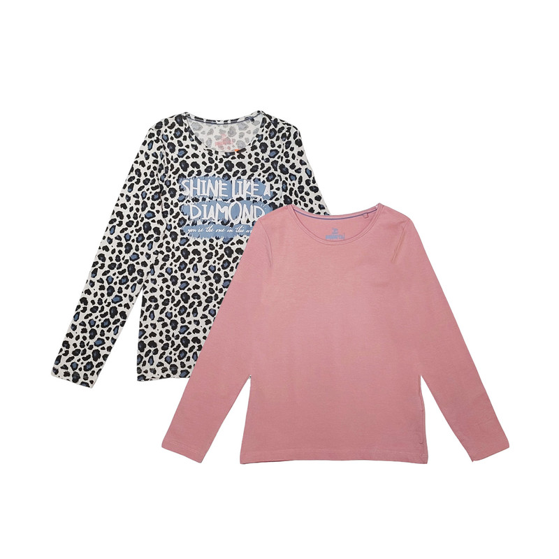 خرید و قیمت تی شرت آستین بلند دخترانه پیپرتس کد 4824 مجموعه 2 عددی