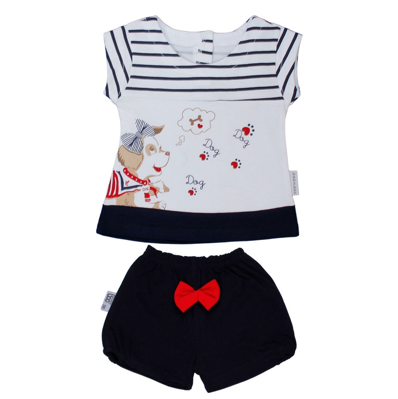 ست تی شرت و شلوارک نوزادی دخترانه بیبی بو مدل pankio