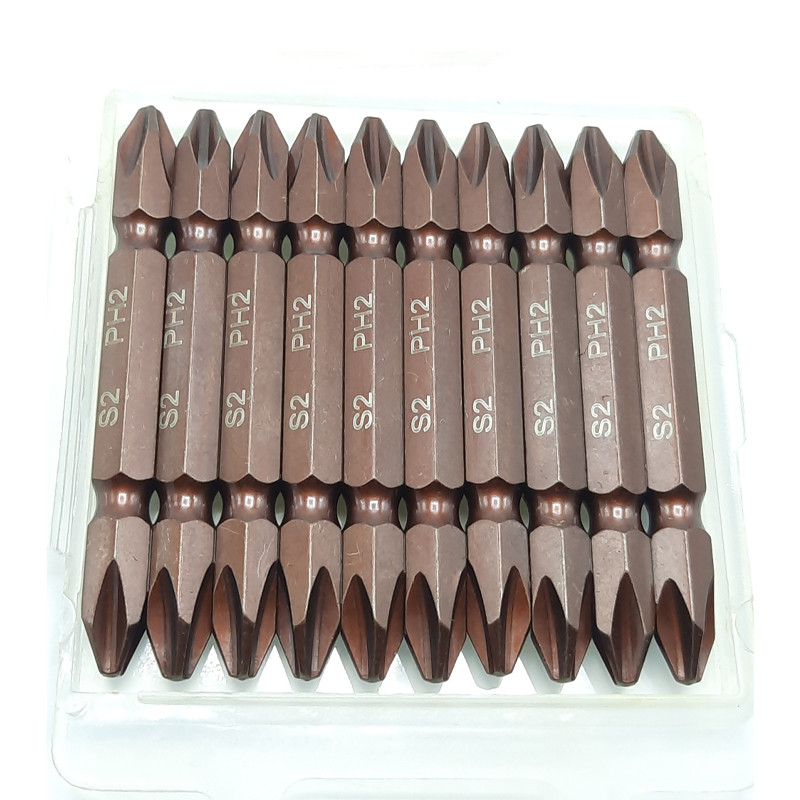 سری پیچ گوشتی دو سر چهار سو مدل HRC56-58 بسته 10 عددی