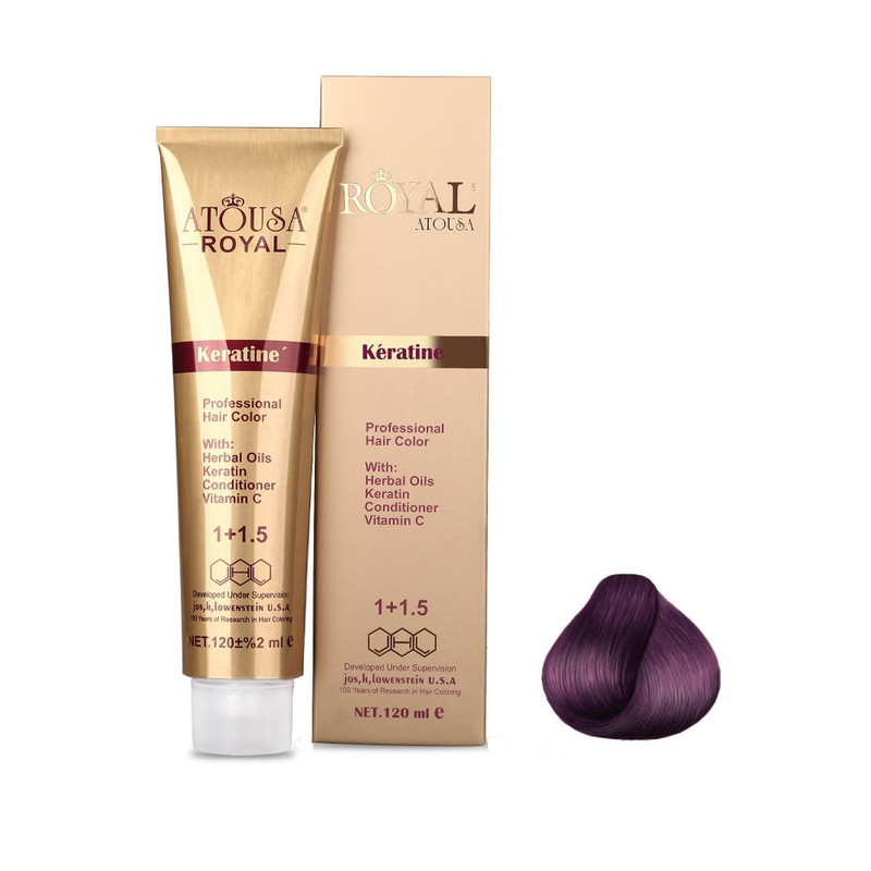 رنگ مو آتوسا رویال شماره 3.99 حجم 120 میلی لیتر رنگ بادمجانی