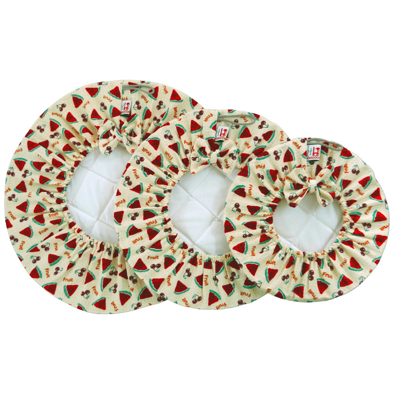 ست دمکنی 3 تکه منسوجات خسروشاهی برتر مدل کشدار طرح میوه ای کد DAM27