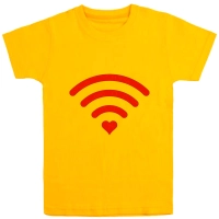 تی شرت آستین کوتاه دخترانه مدل وای فای D85 رنگ زرد