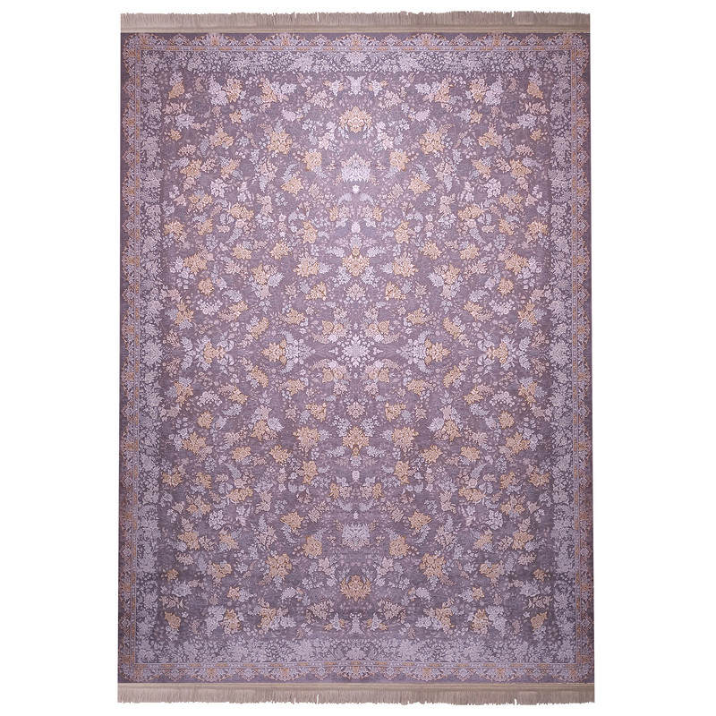 فرش ماشینی زمرد مشهد طرح افشان زمینه سیلور