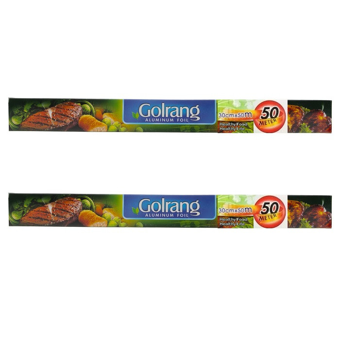 فویل آلومینیوم گلرنگ مدل تلورانس رول 5 متری بسته 2 عددی