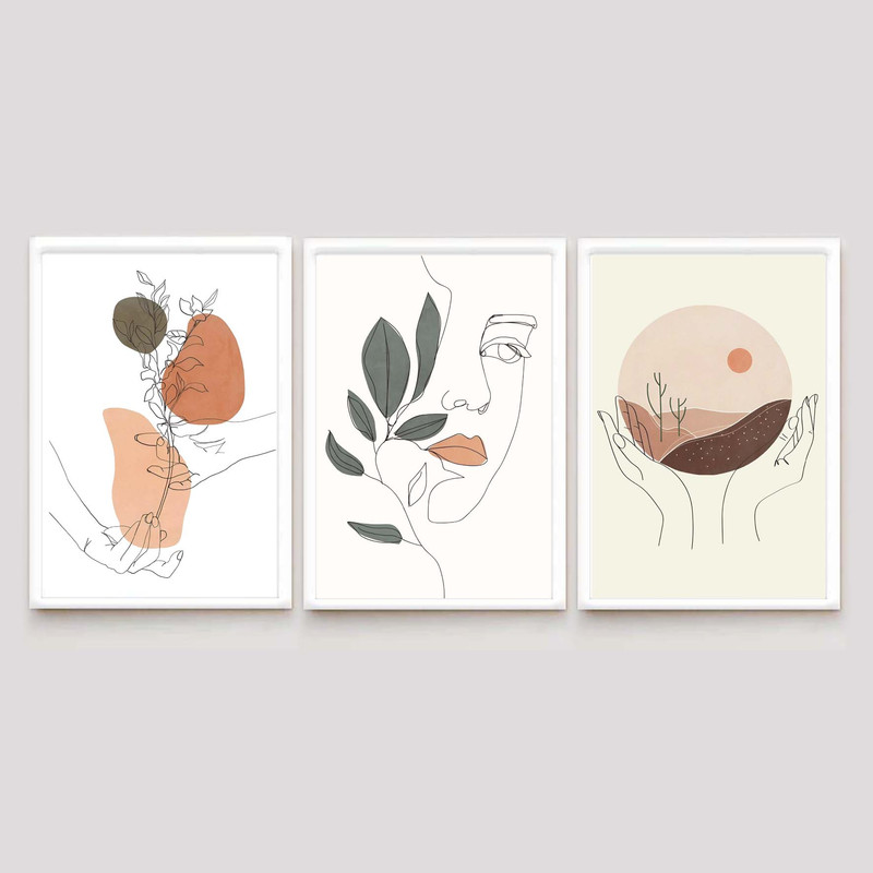 تابلو مدل دکوراتیو خطی کد 123 مجموعه سه عددی