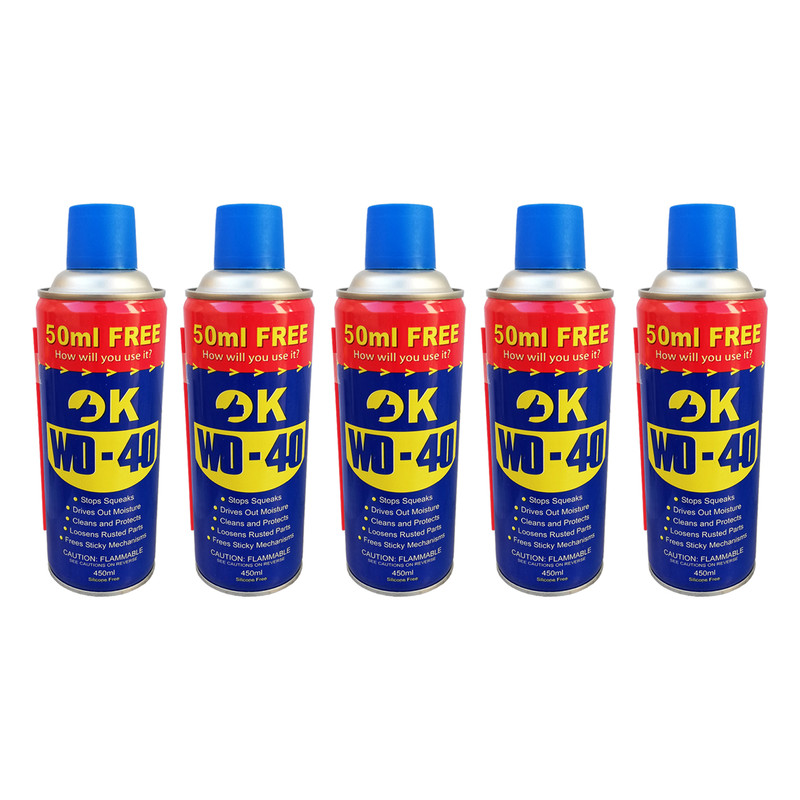 اسپری روان کننده اوکی مدل WD-40 حجم 450 میلی لیتر بسته 5 عددی