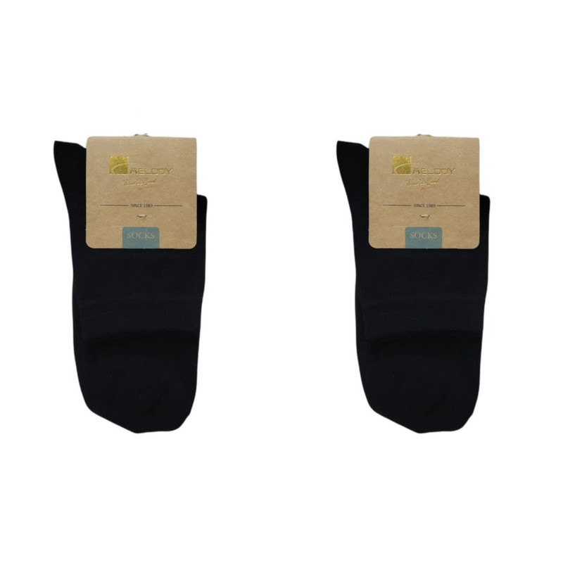 خرید و قیمت جوراب مردانه ملودی مدل نیم ساق رنگ مشکی بسته 2 عددی