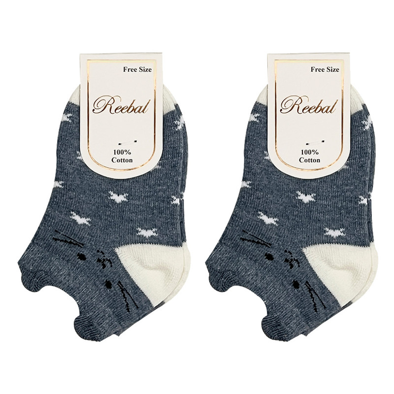 جوراب ساق کوتاه نوزادی مدل بیسیک گوش دار بسته دو عددی