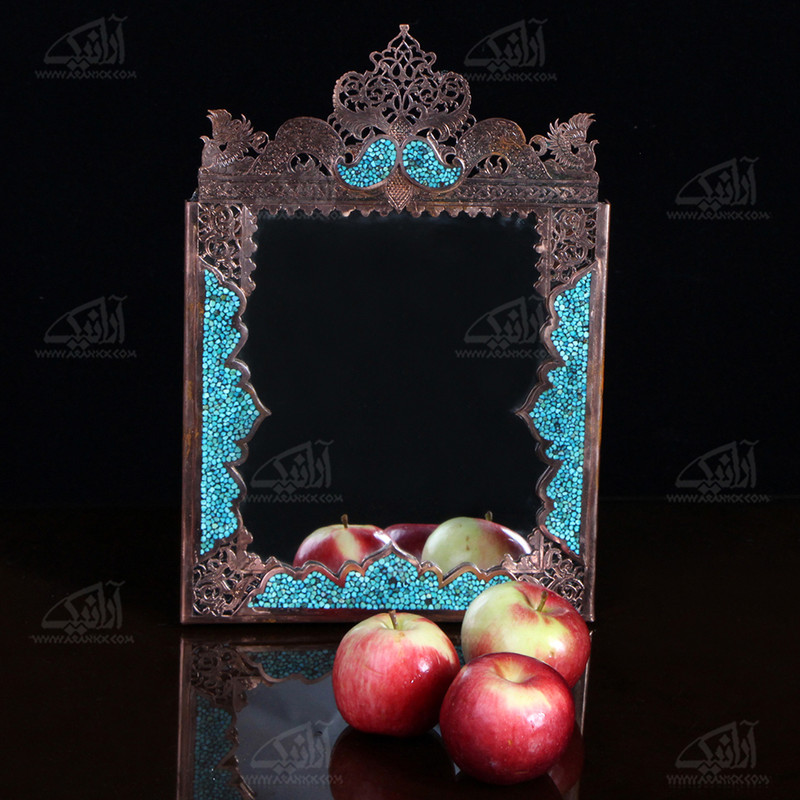 آینه فیروزه کوب رنگ مسی طرح مشبک مدل 1509900003