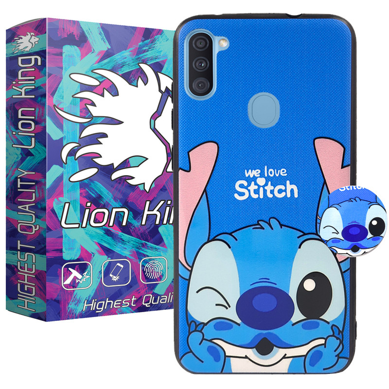 کاور لاین کینگ مدل j2stich مناسب برای گوشی موبایل سامسونگ Galaxy A11 به همراه پایه نگهدارنده