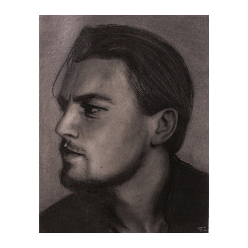 نقاشی سیاه قلم مدل لئوناردو دیکاپریو کد 01