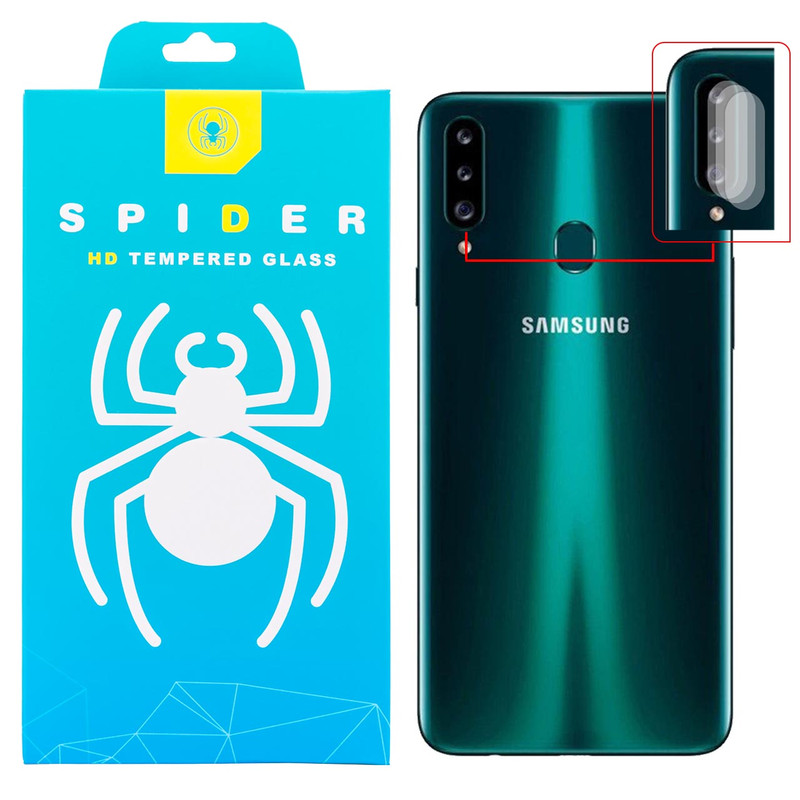 محافظ لنز دوربین اسپایدر مدل GC-2000 مناسب برای گوشی موبایل سامسونگ Galaxy A20s بسته سه عددی