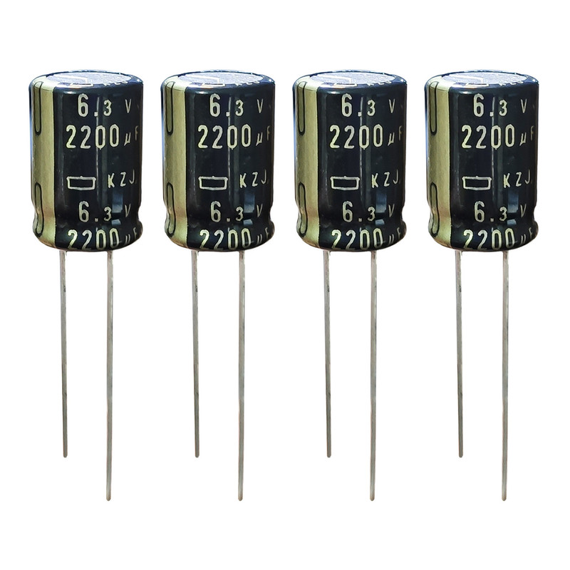 خرید و قیمت خازن الکترولیت 2200 میکروفاراد 6.3 ولت مدل KJZ-2200630 بسته 4 عددی
