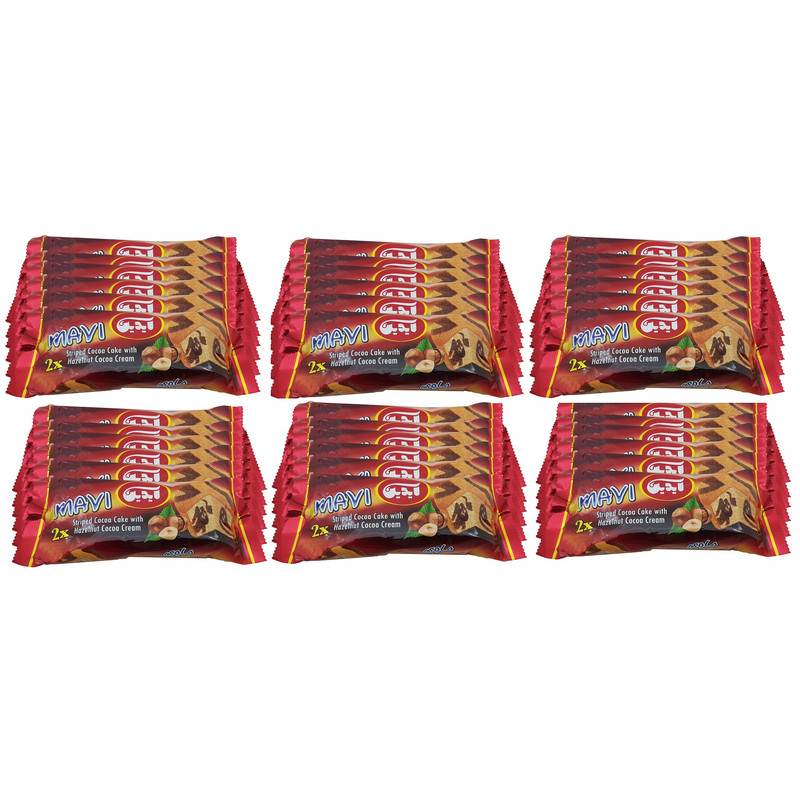 کیک کاکائویی با مغزی کرم کاکائویی فندقی آیدین - 55 گرم بسته 36 عددی