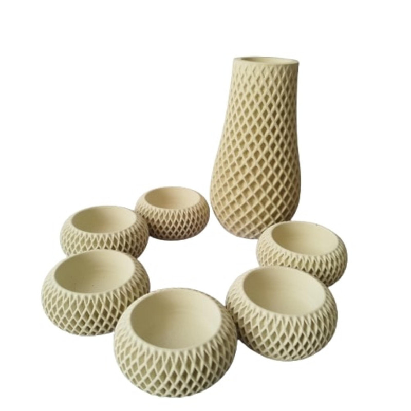 مجموعه ظروف هفت سین 7 پارچه مدل زنبورستان