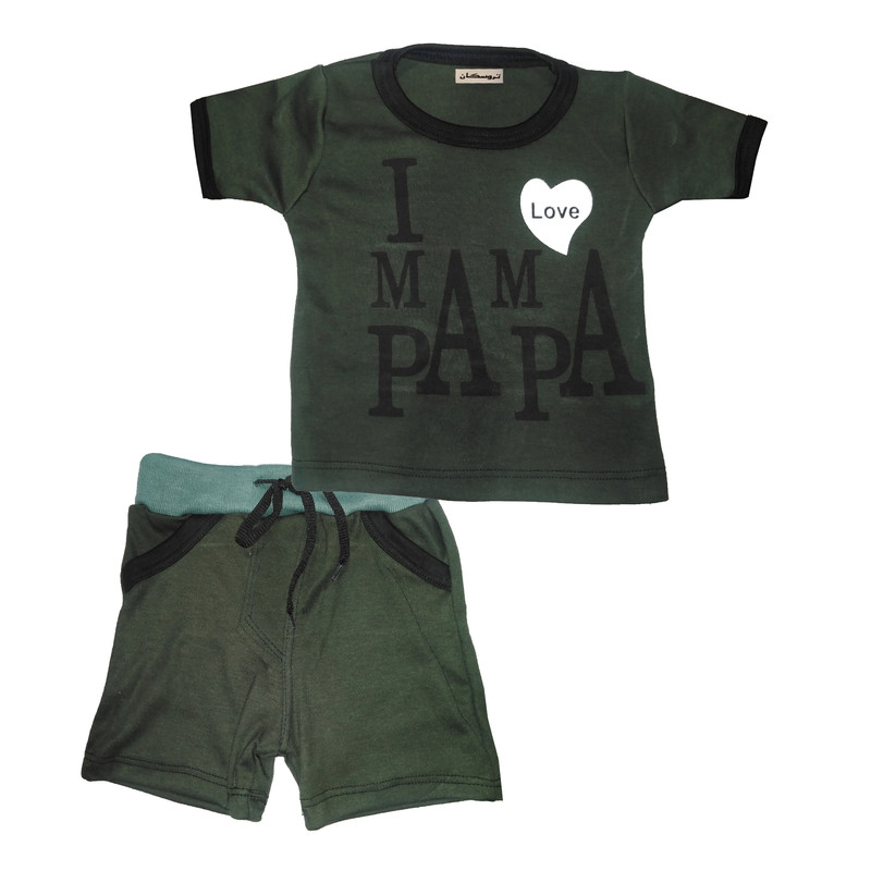 خرید و قیمت ست تی شرت و شلوارک پسرانه تروسکان مدل IMAMPAPA