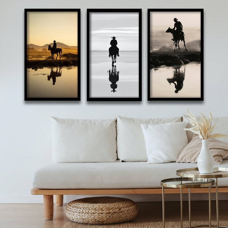 تابلو مدل سوارکار کد LA-G10883 مجموعه 3 عددی