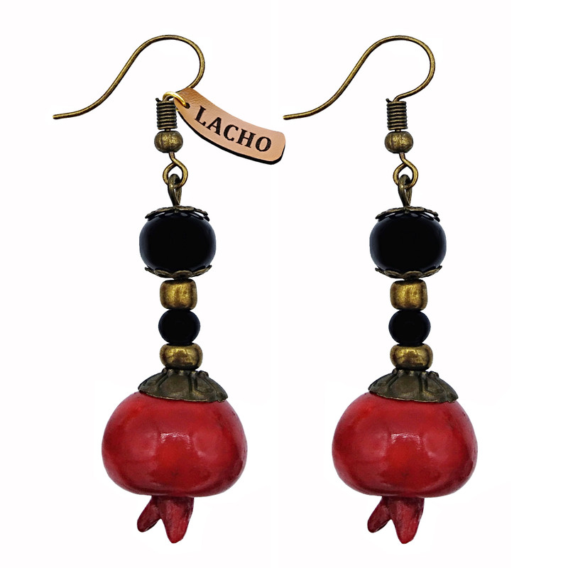 خرید و قیمت گوشواره زنانه لاچو طرح انار مدل A-S