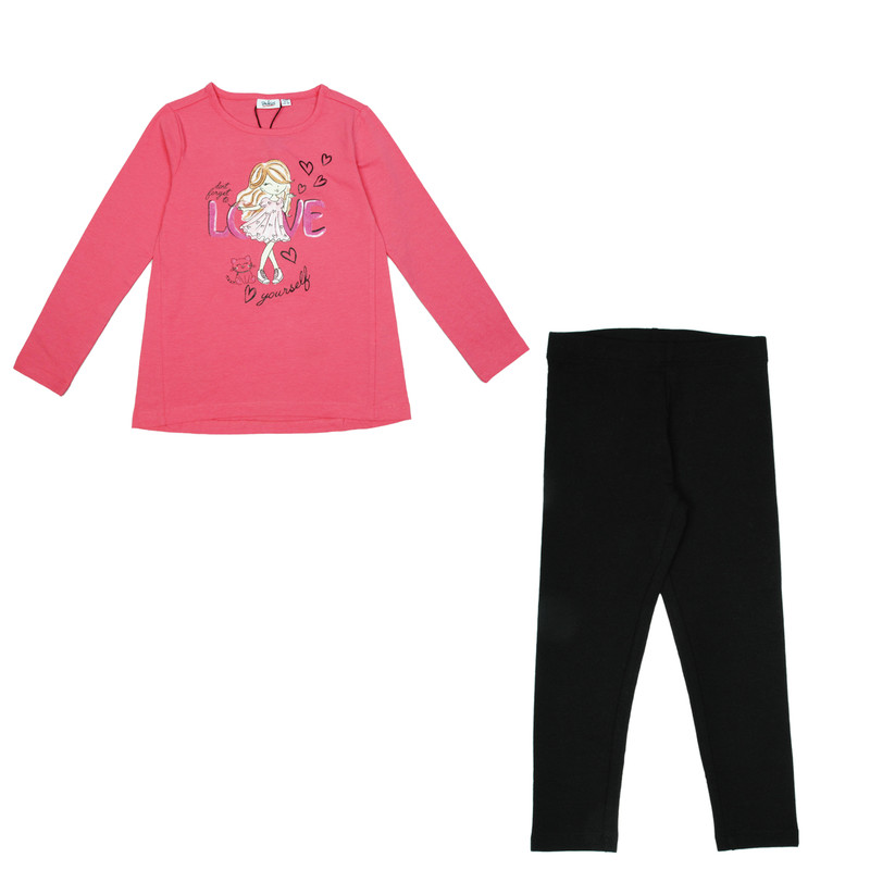 ست تی شرت و شلوار دخترانه بلوکیدز مدل girl-love-01