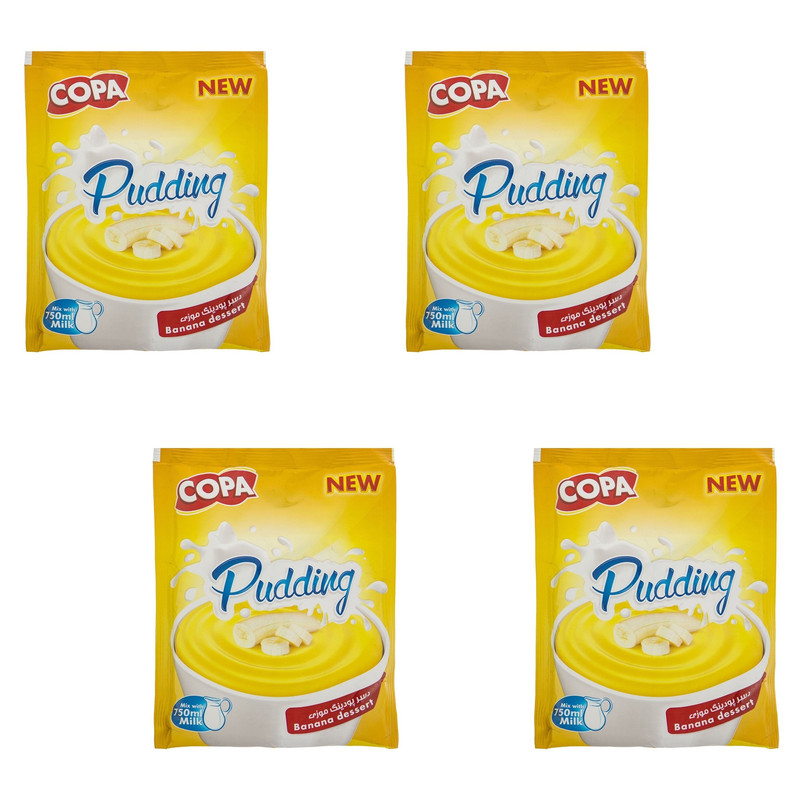 خرید و قیمت پودر دسر پودینگ موزی کوپا - 125 گرم بسته 4 عددی