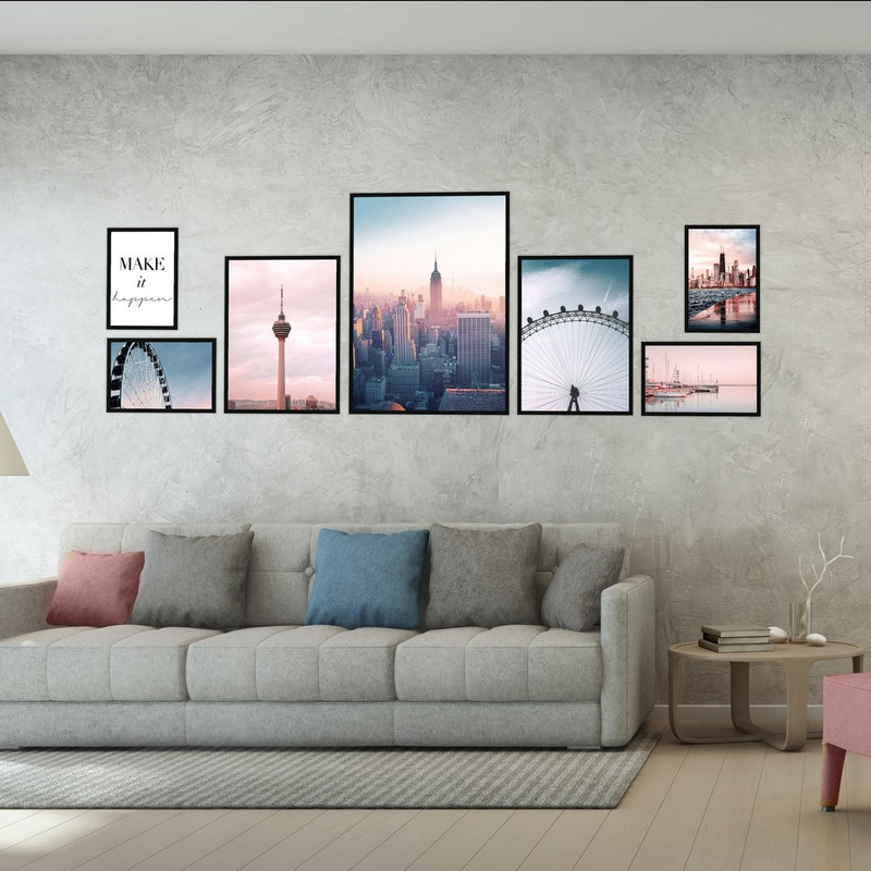 تابلو بکلیت طرح منظره شهری مدل B-492 مجموعه 7 عددی