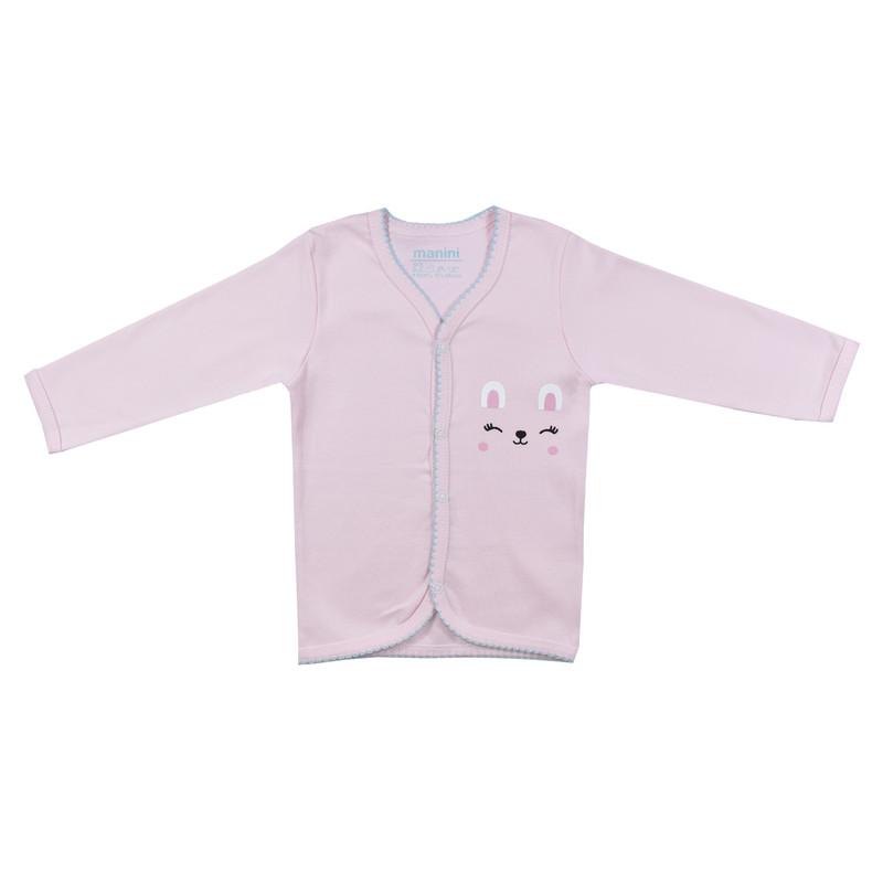 شومیز آستین بلند نوزادی مانینی مدل گلدار کد 2 رنگ صورتی