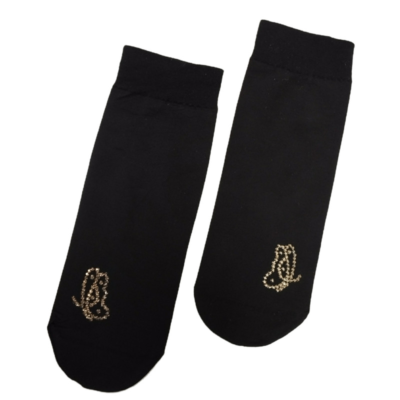 جوراب ساق کوتاه زنانه پریزن مدل نگین کاری طرح پروانه