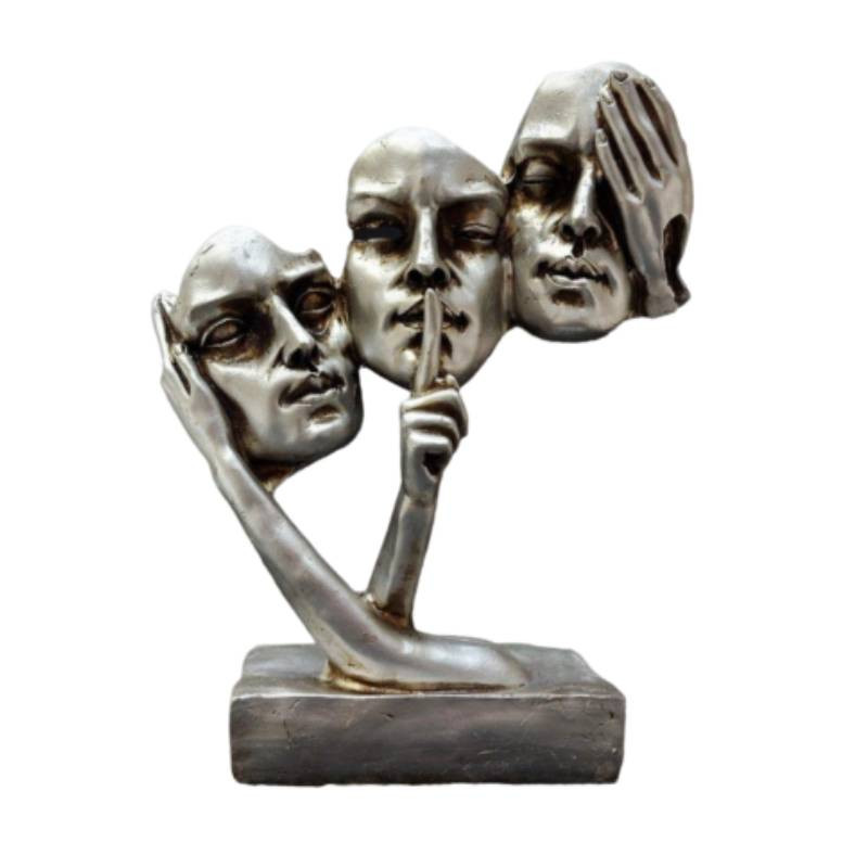 مجسمه دنیا دکوری سرمد مدل سه رخ کر و کور لال