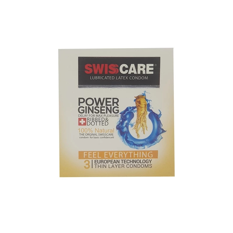 خرید و قیمت کاندوم سوئیس کر مدل POWER GINSENG کد TA-20280 بسته 3 عددی
