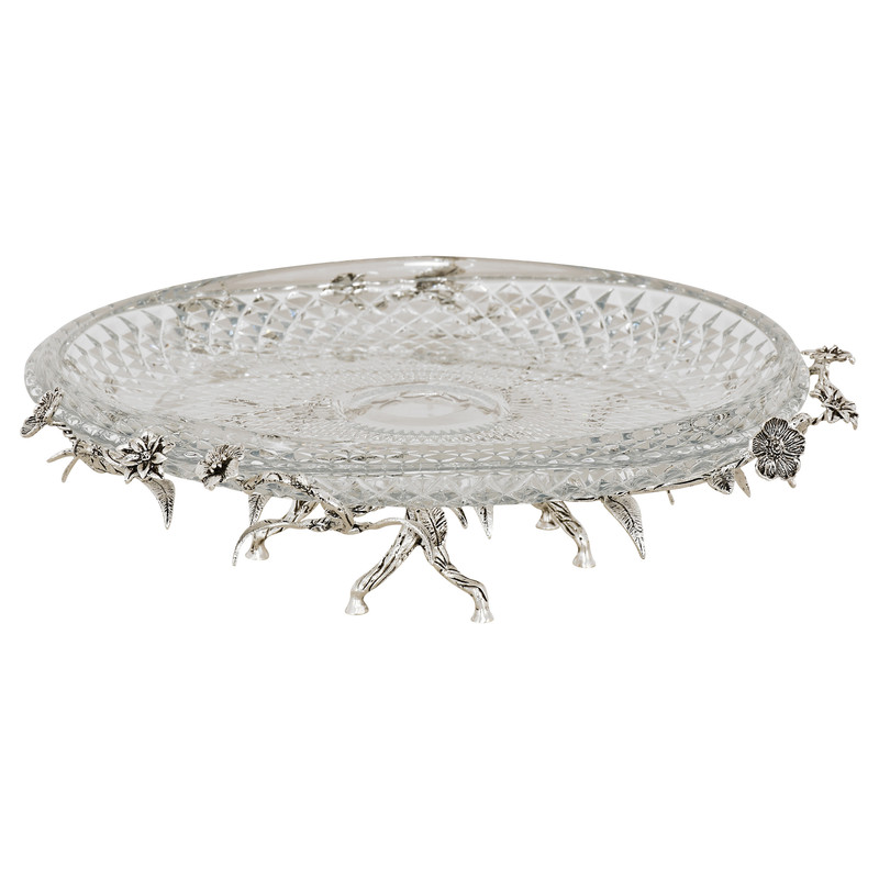 شیرینی خوری مدل کریستالی پایه برنزی کد 950131