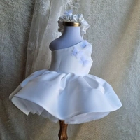 لباس پرنسسی دخترانه با ساتن آمریکایی و یقه رومی