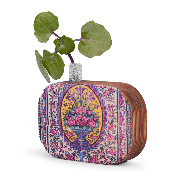 گلدان دکوری راکورد مدل p-118c طرح باغ گل