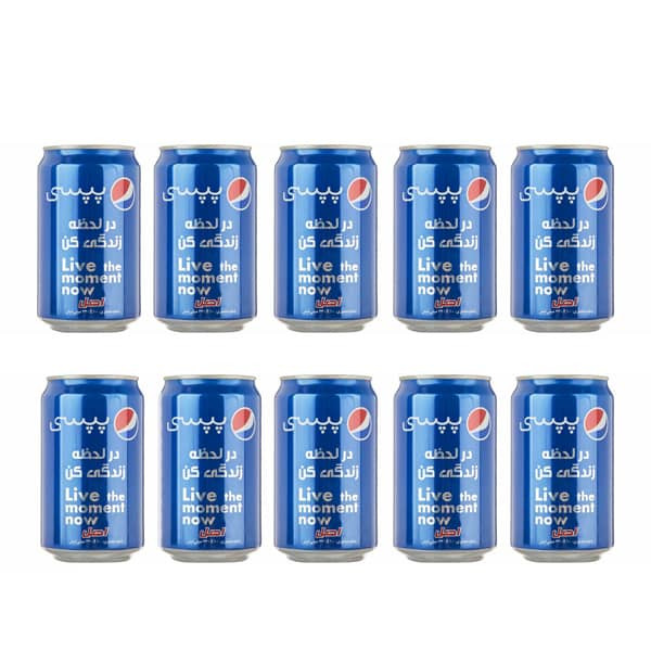 نوشابه گاز دار با طعم کولا پپسی - 330 میلی لیتر بسته ۱۰ عددی