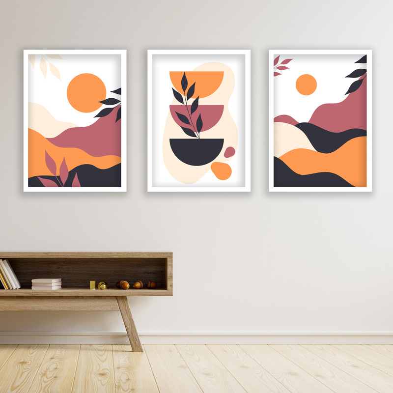 تابلو مدل مینیمال دکوراتیو کد LA-G30146 مجموعه 3 عددی