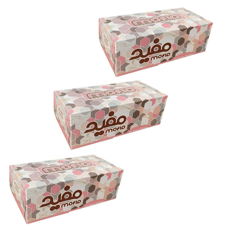 دستمال کاغذی 150 برگ مفید مدل فانتزی بسته 3 عددی